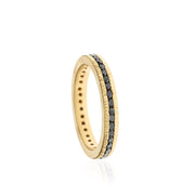 Todd Reed band with black brilliant cut diamonds set in 18k yellow gold